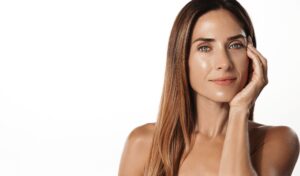 Woman displaying smooth skin after BBL and Halo treatment in Houston, TX.