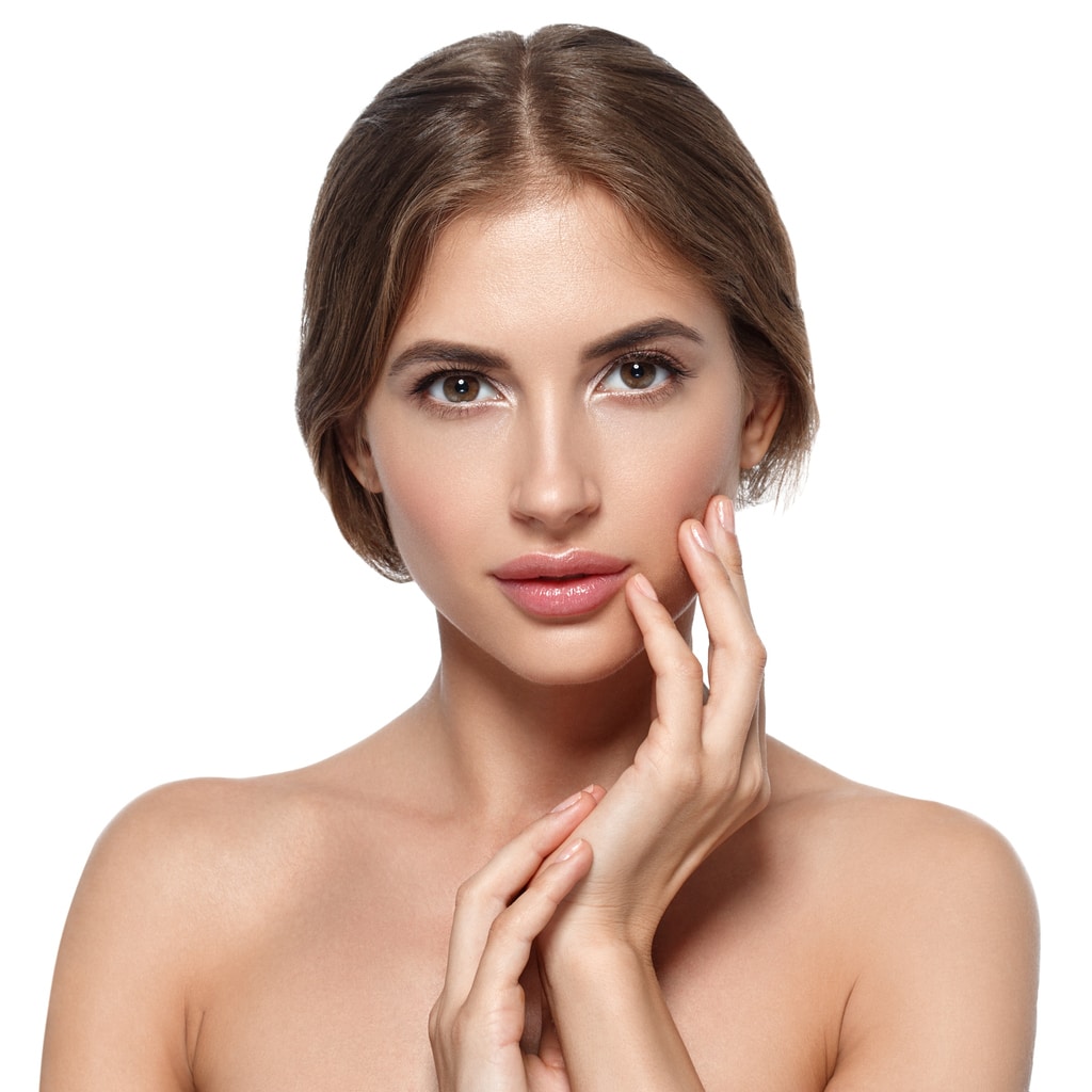 Beautiful woman after facial balancing with dermal fillers in West Houston, TX